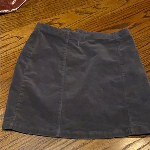 High waisted black corduroy skirt
